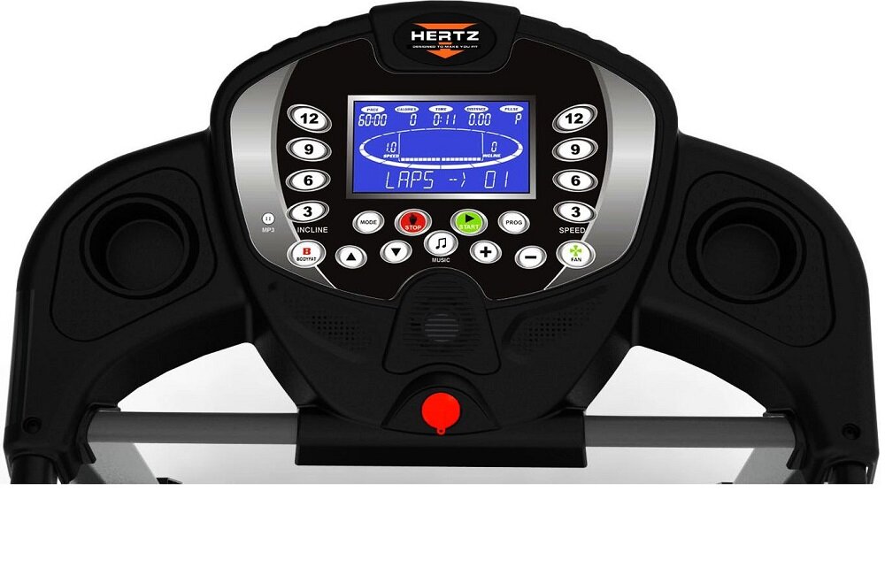 Bieżnia elektryczna HERTZ-FITNESS Speed Impulse Bezgłośna praca system amortyzacji wymiary 12 programów treningowych czytelny ekran LCD