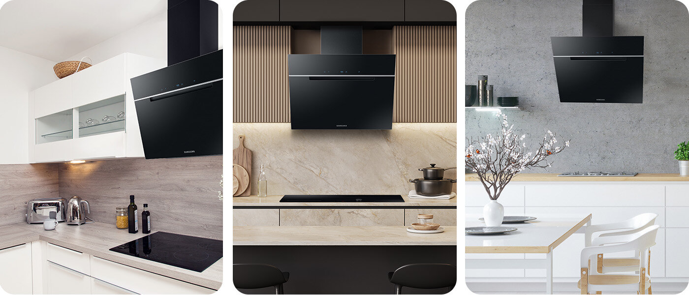 3 obrazy wygenerowane komputerowo - okap Samsung: Media Expert