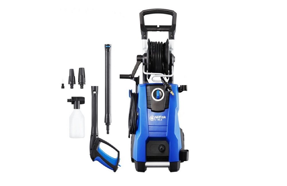 Myjka ciśnieniowa NILFISK E 145 4 9 X TRA EU bezproblemowa obsługa 5 metrowy przewód zasilający 9 metrowy wąż