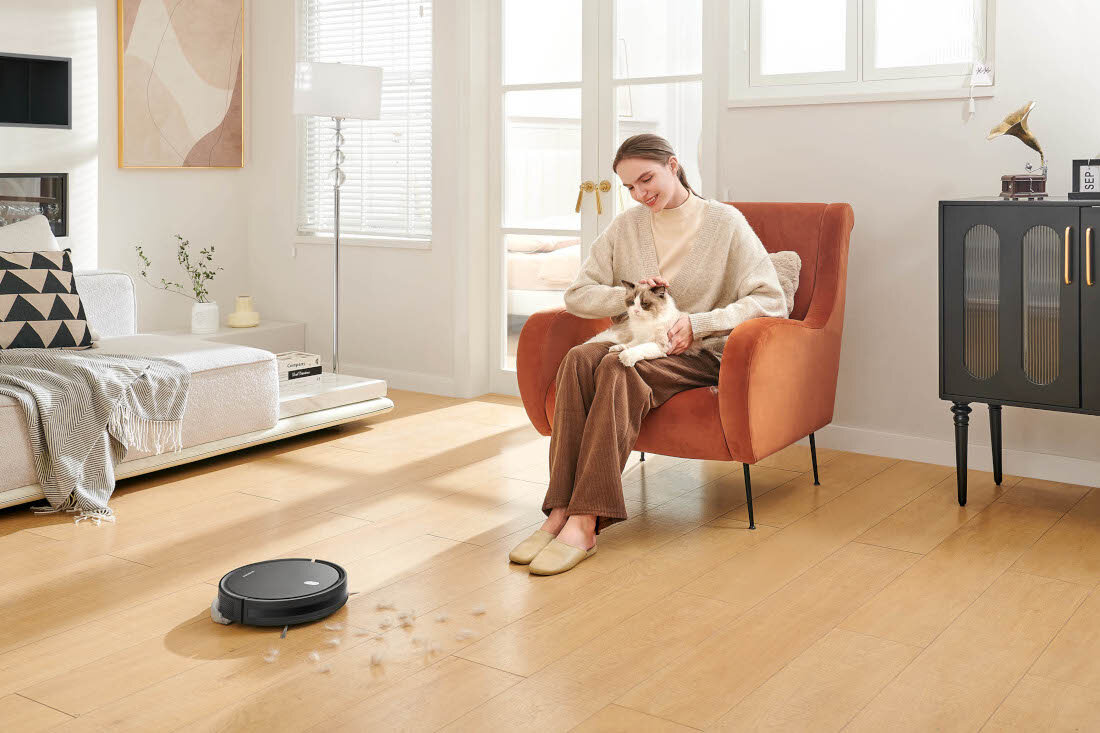 Robot sprzątający XIAOMI Vacuum E5 EU Czarny zwierzeta sierść włosy sprzątanie rozwiązanie czystość