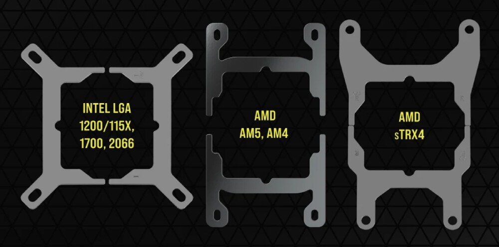 Chłodzenie wodne CORSAIR iCUE H170i Elite LCD przewody długość uchwyty gniada kompatybilność