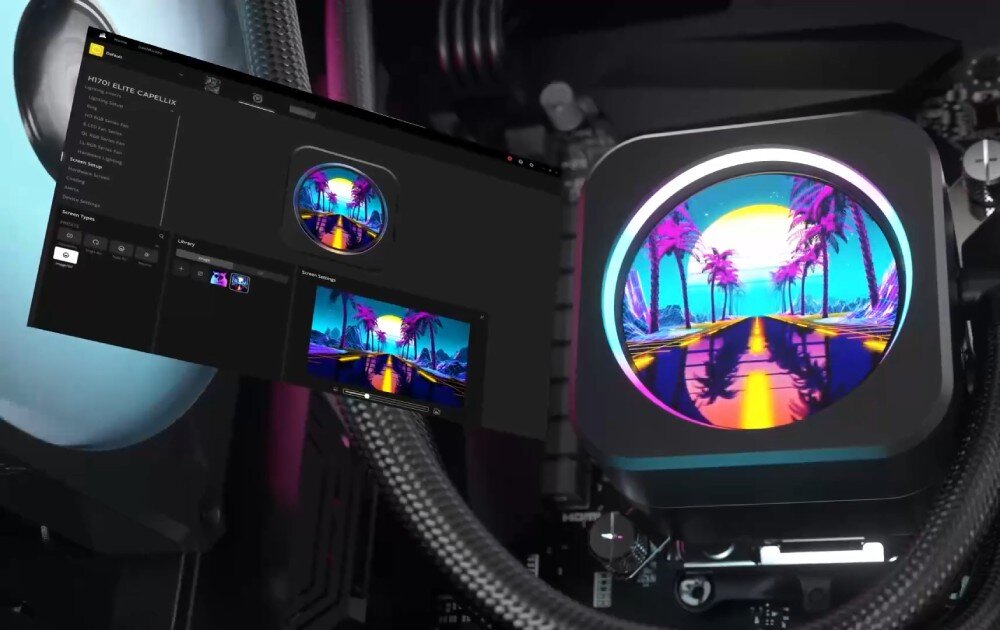 Chłodzenie wodne CORSAIR iCUE H170i Elite LCD podświetlenie kolory efekty oprogramowanie