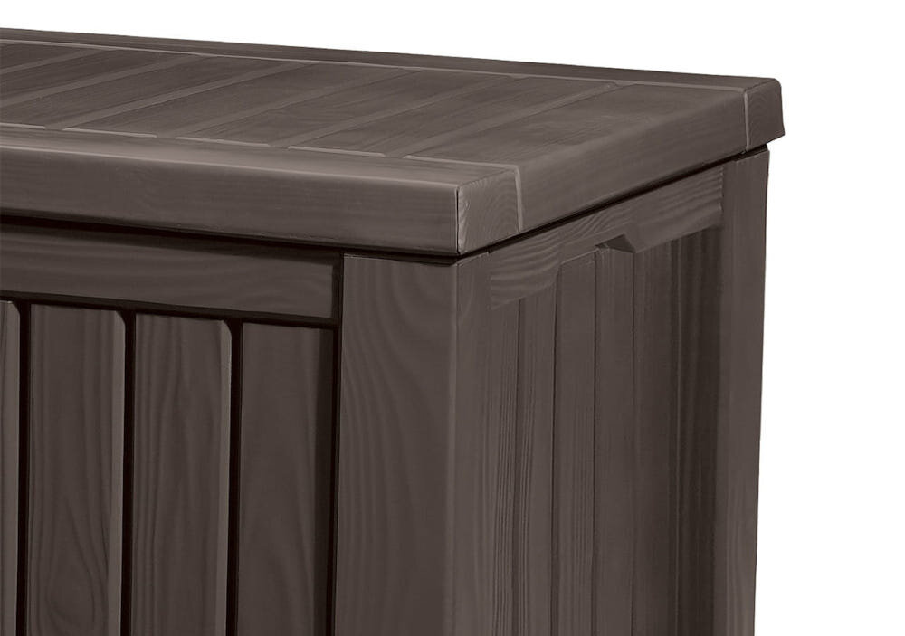 Skrzynia ogrodowa KETER Rockwood Storage Box570L Kremowy maksymalne wewnętrzne obciążenie do 75 kgwbudowane uchwyty