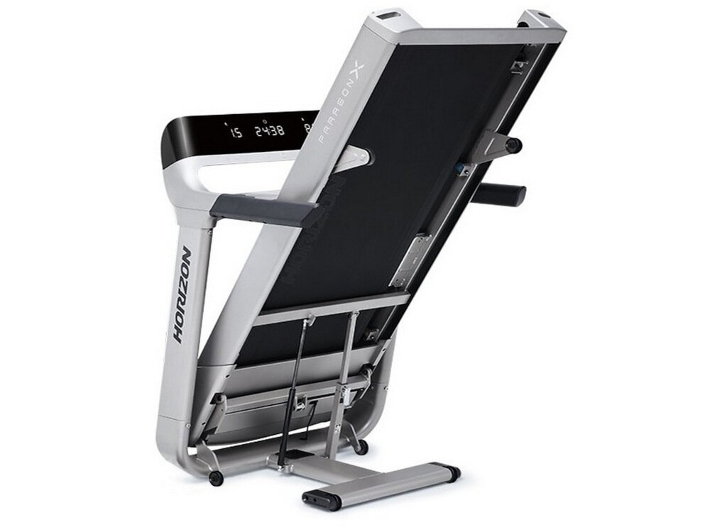 HORIZON FITNESS Paragon X możliwość składanie bieżnia system FEATHER LIGHT FOLDING