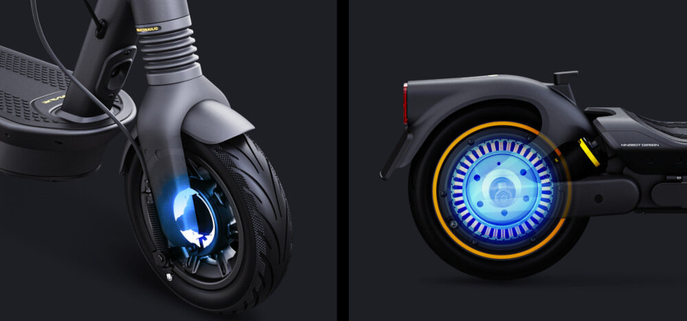 Hulajnoga elektryczna SEGWAY Ninebot KickScooter Max G2D Czarny hamulce przedni bebnowy tylny elektroniczny duza sila hamowania skuteczny niezawodny system hamowania