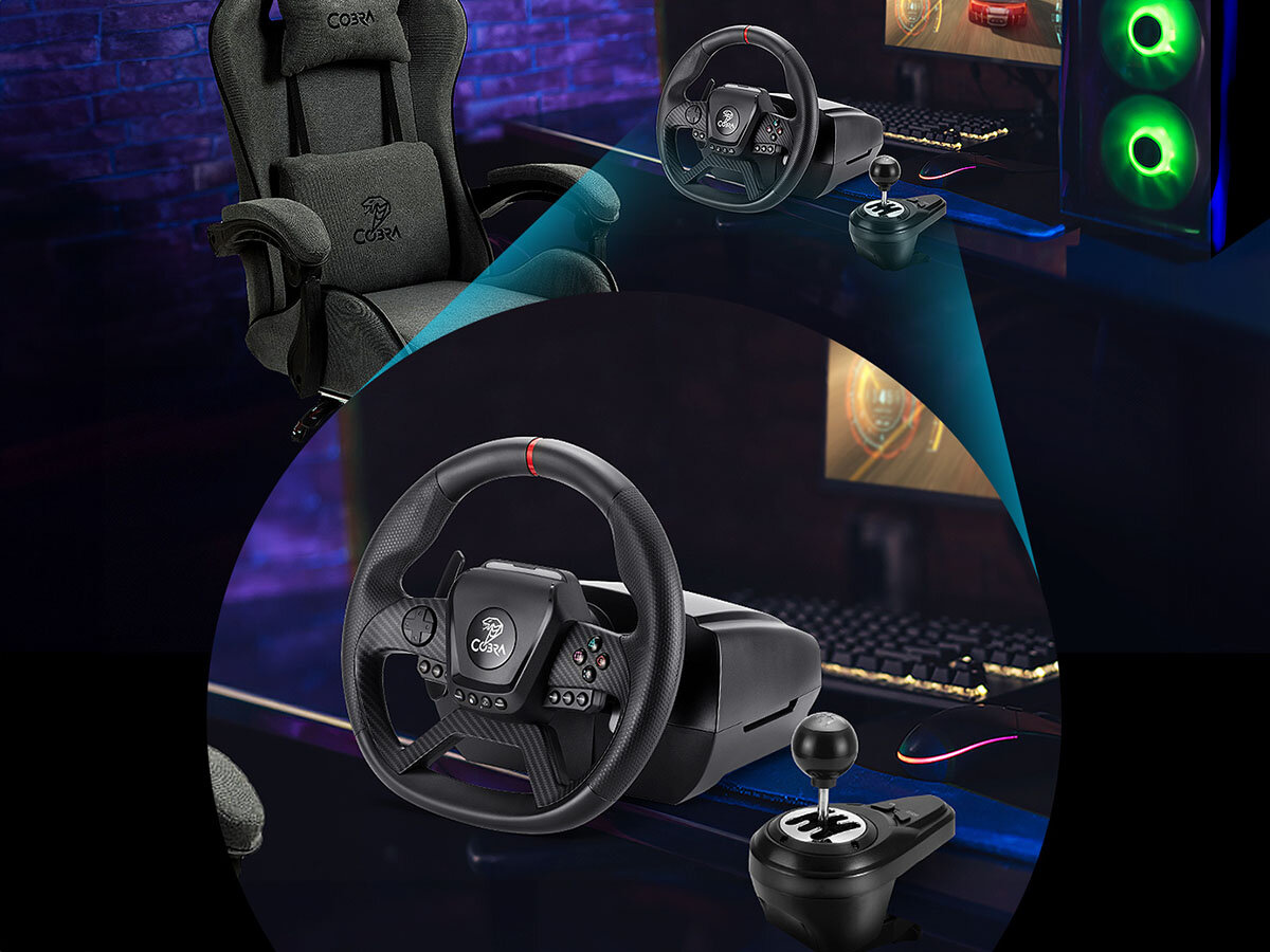 COBRA GT987FF Pro ręczną skrzynię biegów (6+1) automatycznej jazdy manetki do zmiany biegów 18 programowalnych przycisków