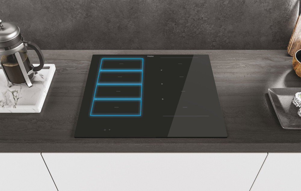 Płyta indukcyjna HAIER HAMT68IRB1S Elastyczny obszar grzania Multizone obszary powierzchnia elastyczność wok