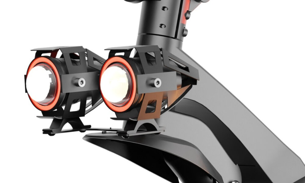 Hulajnoga elektryczna RUPTOR R3 V3 Czarny oswietlenie przednie i tylne swiatlo podswietlenie podestu jeszcze lepiej widoczny