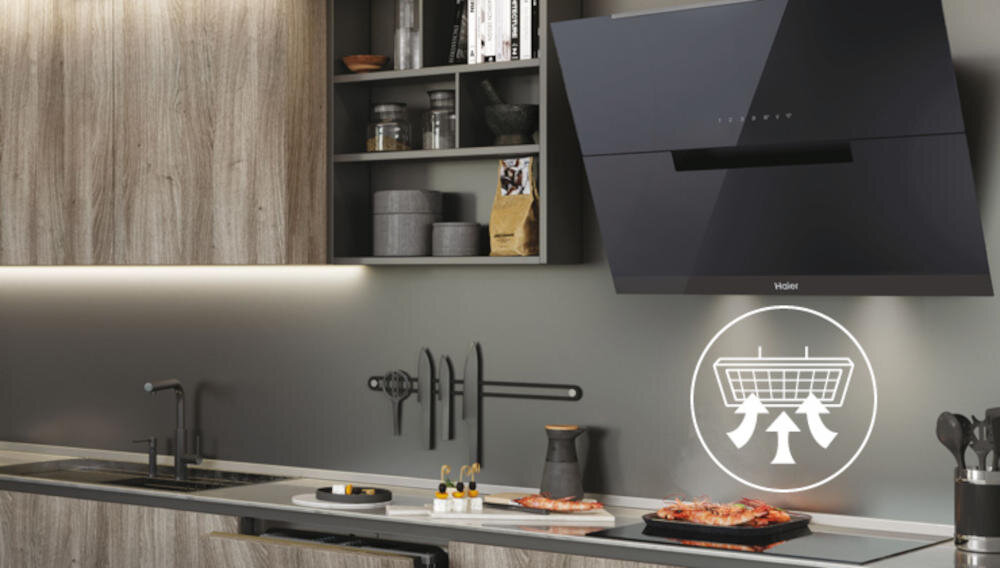 HAIER HADG9CS46BWIFI 90 okap filtr przeciwtłuszczowy tłuszcz opary ściany czyszczenie zmywarka