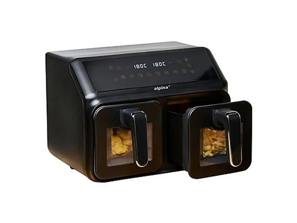 AIR FRYER ALPINA A8.0 duże porcje jedzenia, posiłki w tym samym czasie, oszczędność czasu i energii