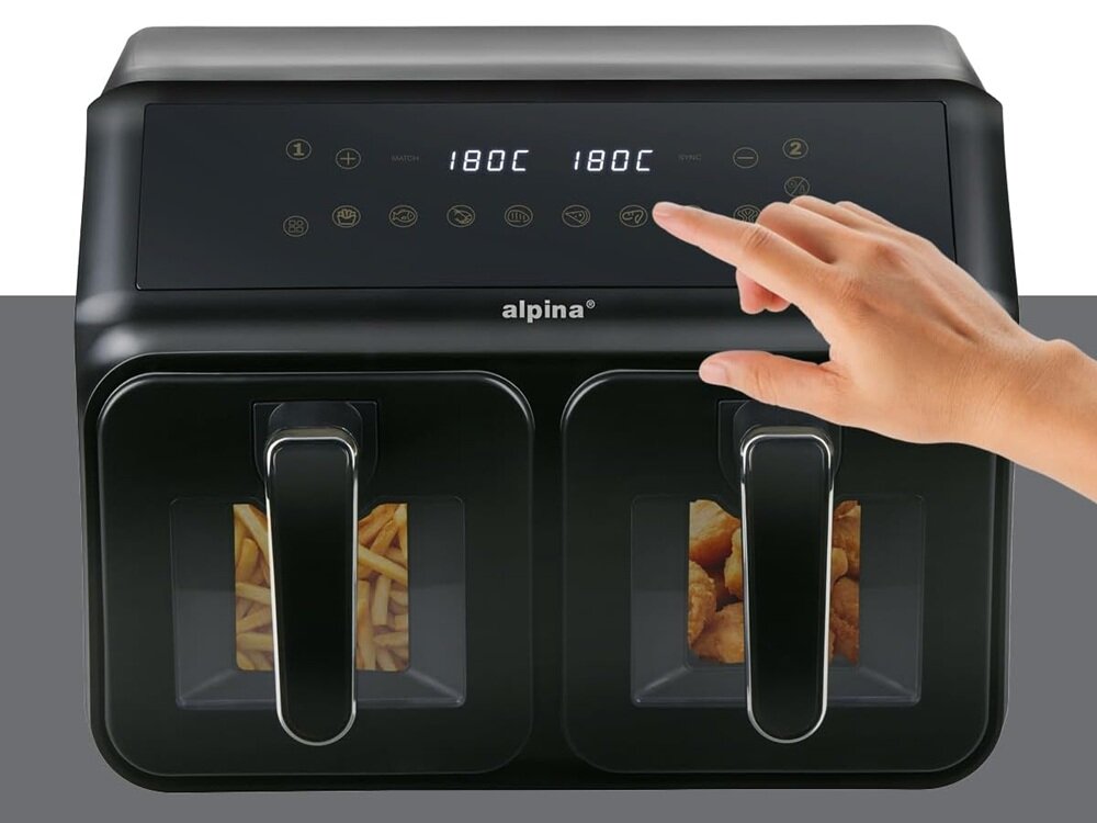 AIR FRYER ALPINA A8.0 błyskawiczne nagrzewanie, równomierne pieczenie, regulacja temperatury, 8 automatycznych programów
