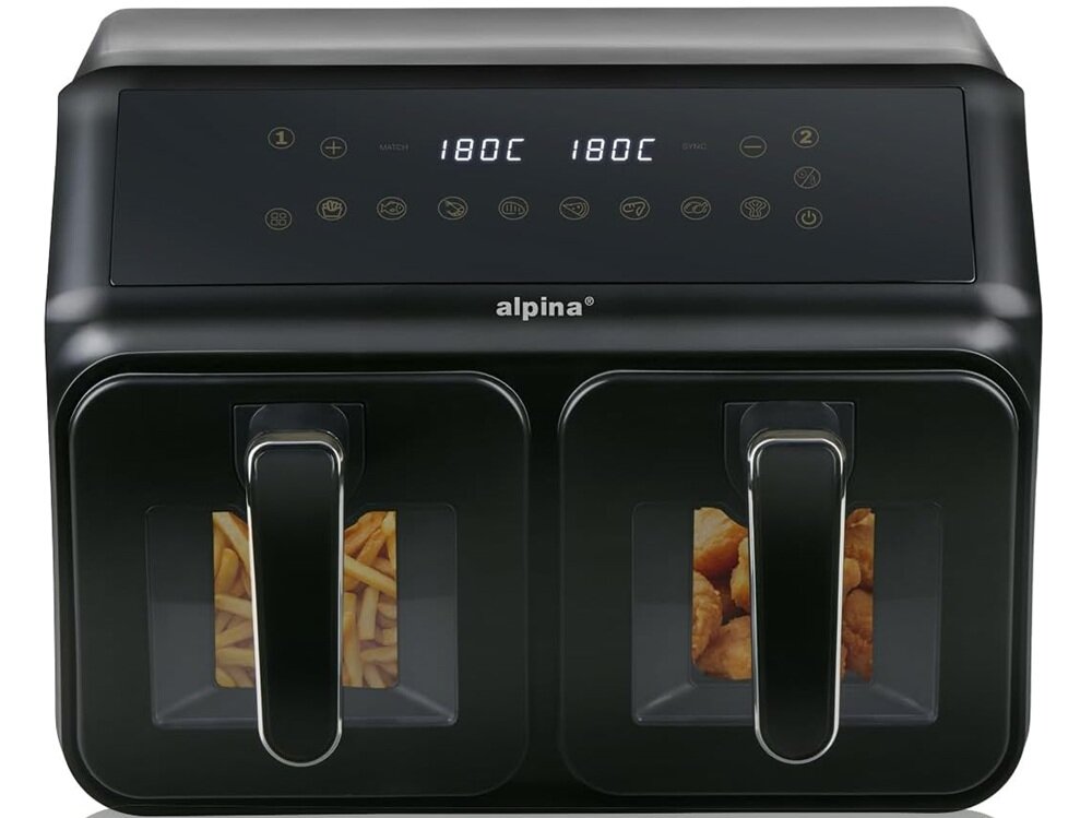 AIR FRYER ALPINA A8.0 cyfrowy wyświetlacz, timer, wbudowane okienka, prosta i intuicyjna obsługa