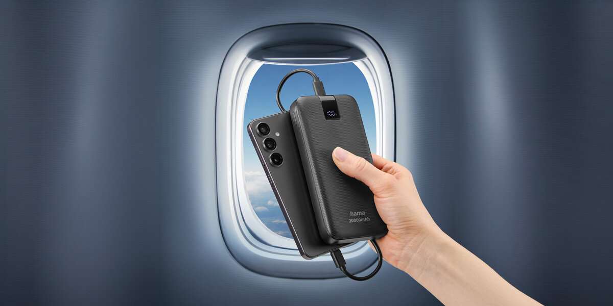 Powerbank HAMA PD 20 20000 mAh AntracytowyKompaktowa konstrukcja