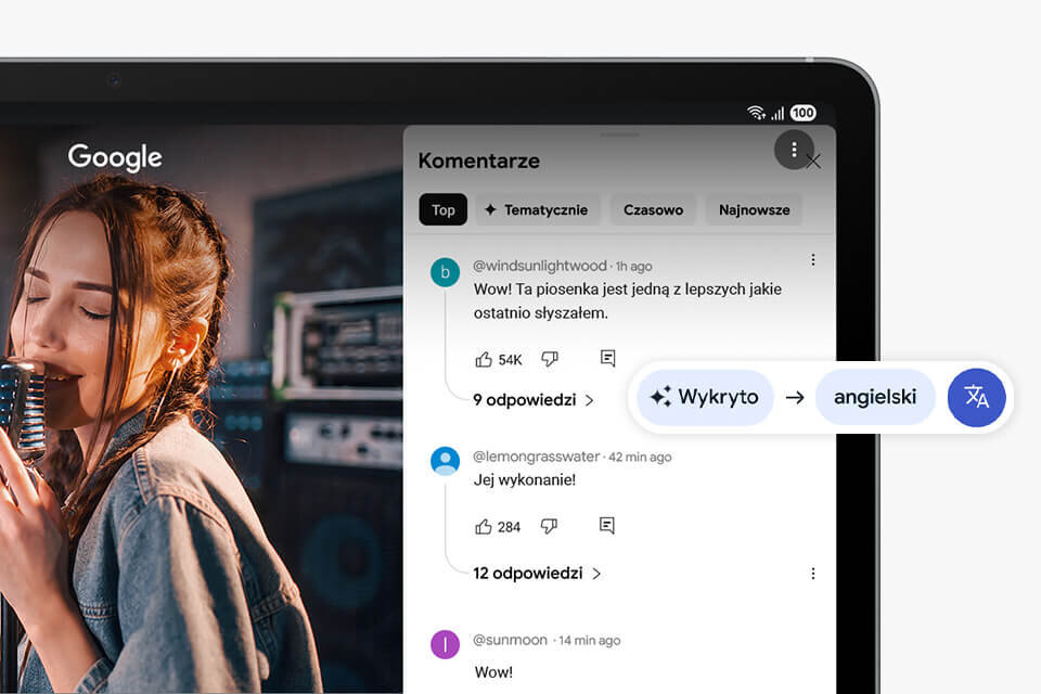 AI tłumaczy to, co przeglądasz na tablecie