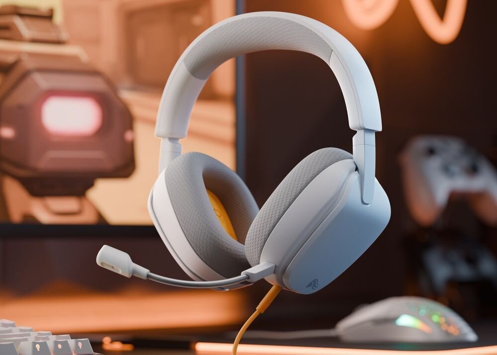 GLORIOUS GHS Eternal GLO-A-1PC-WHT słuchawki mikrofon odłączany dookólny czysta komunikacja gaming, słuchawki wiszące w powietrzu