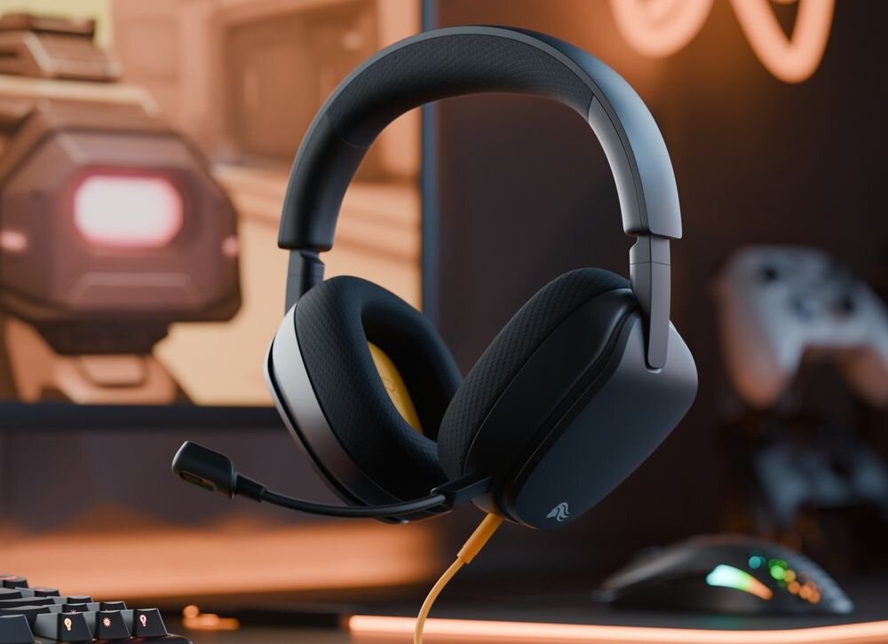 GLORIOUS GHS Eternal GLO-A-1PC-BLK słuchawki mikrofon odłączany dookólny czysta komunikacja gaming, słuchawki wiszące w powietrzu