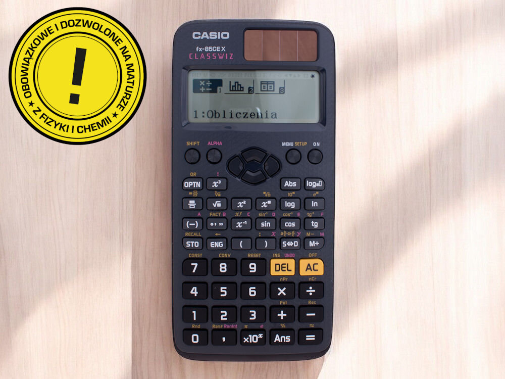 Kalkulator CASIO FX-85CEX Zasilanie bateryjne, 9 pamięci na blacie