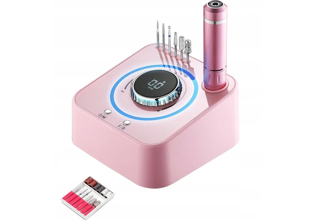 Frezarka do paznokci CLAVIER FX 1080 Różowy system twins-lock, oszczędność czasu, wygoda, prosta obsługa