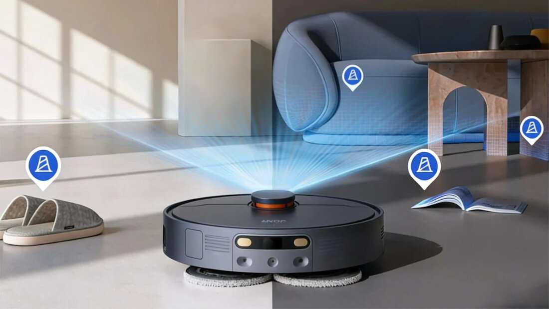 Robot sprzątający JONR X1 Max zdjęcie lifestyle AI i laser 3D