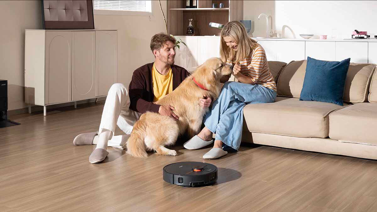 Robot sprzątający JONR X1 Max zdjęcie lifestyle włosy, sierść, kurz i drobne zabrudzenia Cicha praca 