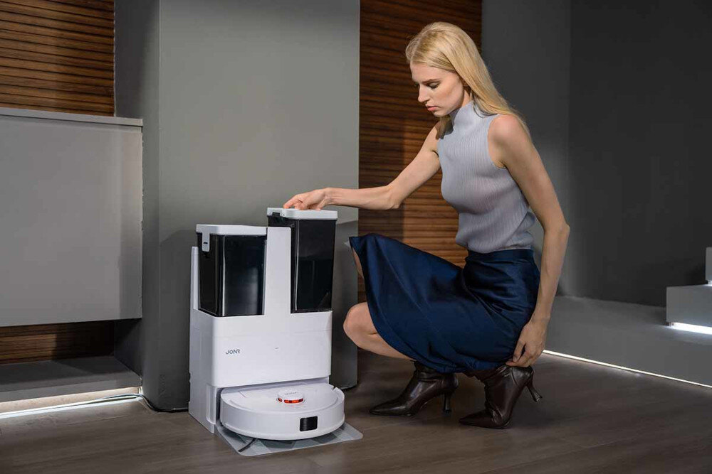 Robot sprzątający JONR T5 Lite w zbiorniki na wodę o pojemności 4 l  powiadomieniami o niskim i maksymalnym poziomie wody