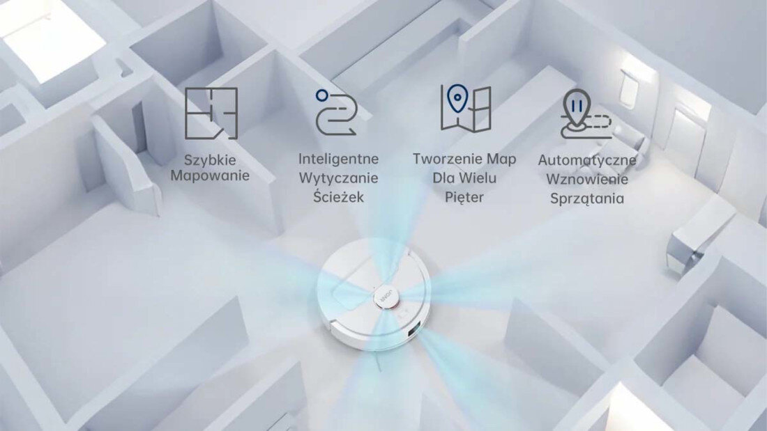 Robot sprzątający JONR T5 Lite Jonr H2 odkurza mokre zabrudzenia w ciasnym zakamarku czujniki LDS bez pomijania fragmentów bez zbędnego powtarzania przejazdów