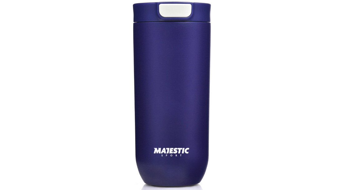 Kubek termiczny MAJESTIC SPORT Bullet Granatowy 540 ml design tło prezentacja wizualizacja Wygoda picia w każdej chwili