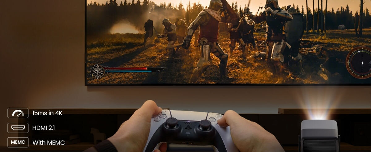 Projektor JMGO N1S Ultimate - Płynność dla graczy dzięki MEMC, częstotliwość odświeżania do 240 Hz