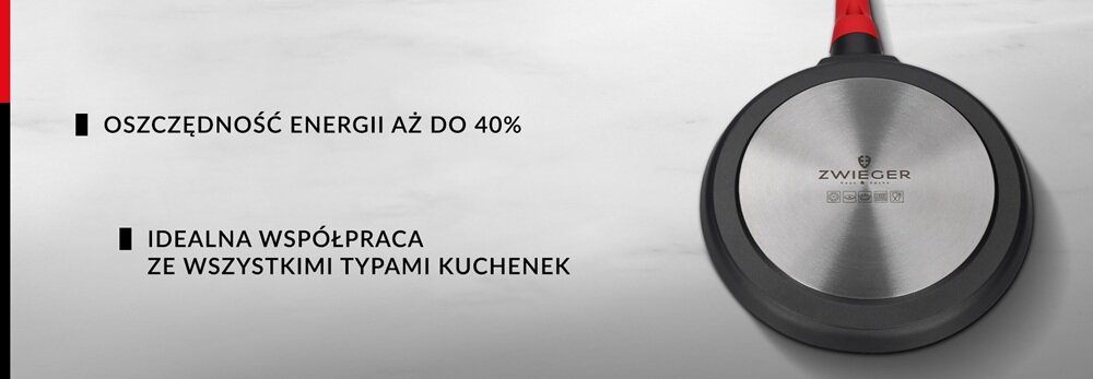 Patelnia do naleśników Zwieger Obsidian 26 cm dysk indukcyjny, oszczędność energii, minimalna ilość tłuszczu