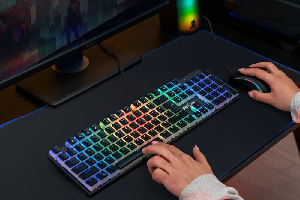 Klawiatura MAD DOG GK910K Gateron Red Biały klawisze pudding