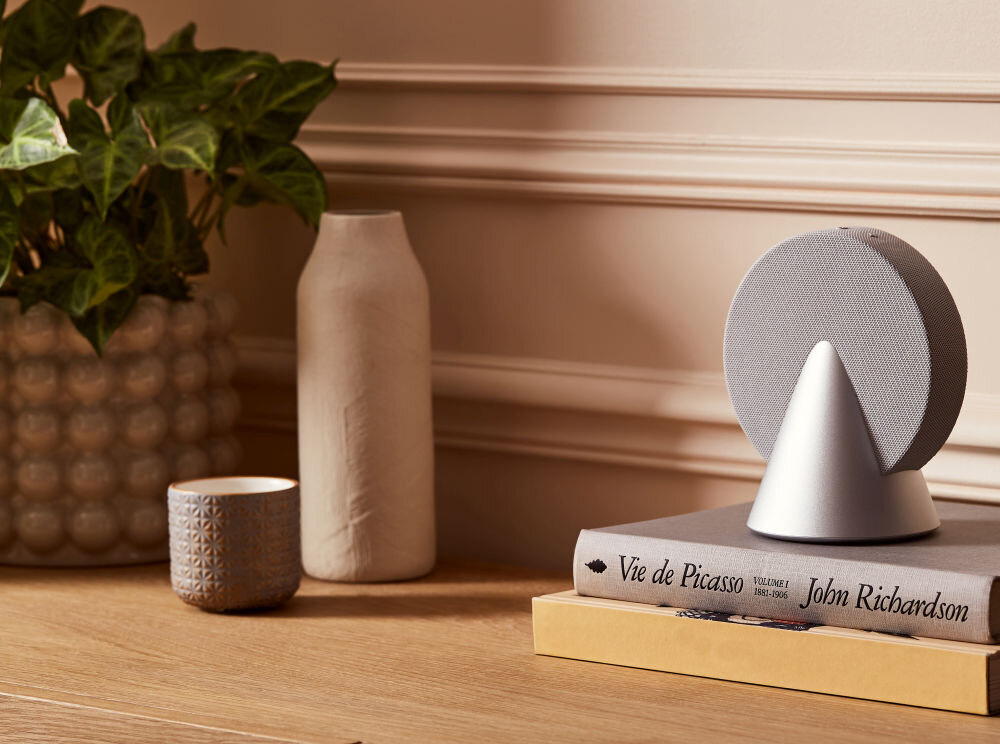 Głośnik LEXON Conic Bluetooth - Bluetooth, aluminium, głośnik stojący na książce