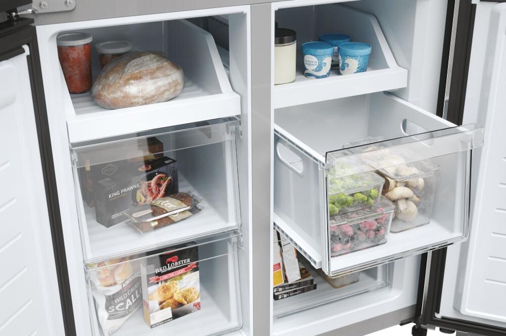 HAIER HCR3818ENMM pojemne szuflady półki zamrażarka porządek żywność