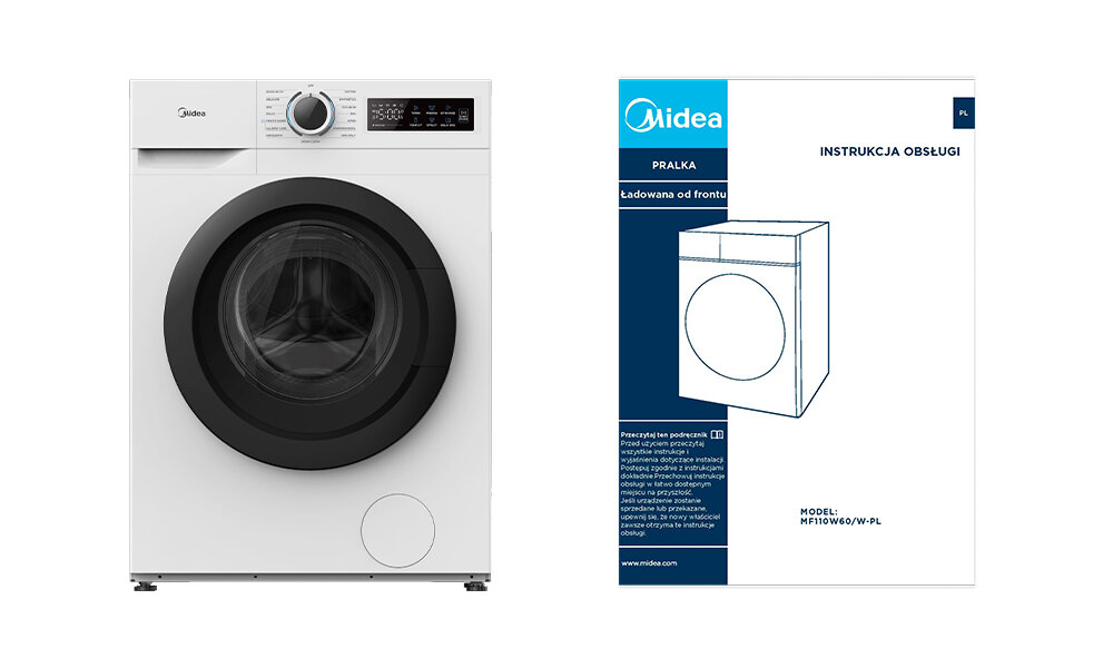 Pralka MIDEA MF110W60 W-PL 6kg 1000 obr zawartość zestawu, koniec opisu