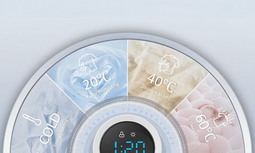 Pralka MIDEA MF110W60 W-PL 6kg 1000 obr odpowiedni cykl do rodzaju tkanin, dwa ekspresowe tryby, antyalergiczne, ręczne pranie