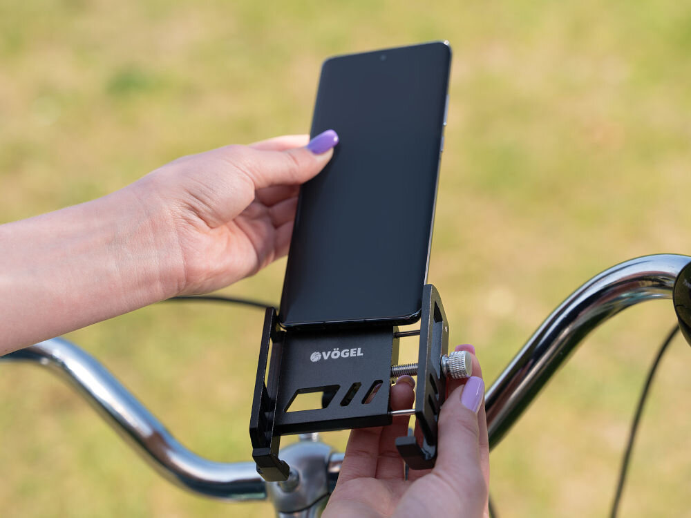 UCHWYT ROWEROWY VÖGEL METALOWY SKRĘCANY VUC601 średnica kierownicy smartfona rozstaw ramion