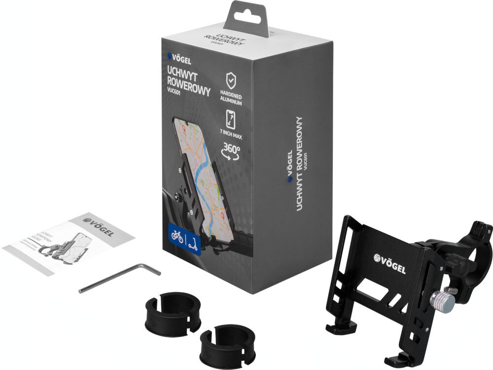 UCHWYT ROWEROWY VÖGEL METALOWY SKRĘCANY VUC601 elementy zestaw