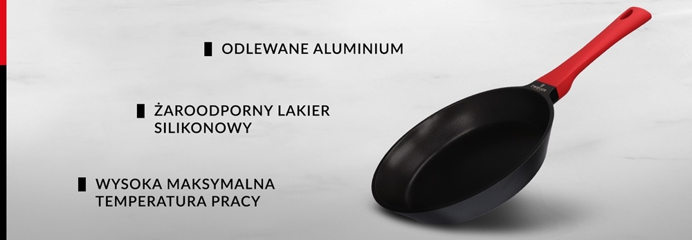 Patelnia ZWIEGER Obsidian 24 cm oraktyczne rozwiązania, patelnia z odlewanego aluminium, równomierne smażenie