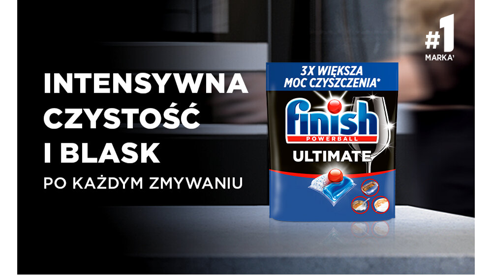 Kapsułki do zmywarki FINISH Ultimate Lemon - 130 szt., czystość, mycie, woda, zmywarka, Opakowanie kapsułek do mycia naczyń na blacie.