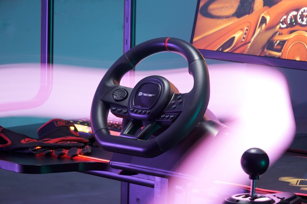 Kierownica TRACER SimRacer gumowana powierzchnia cwhyt   