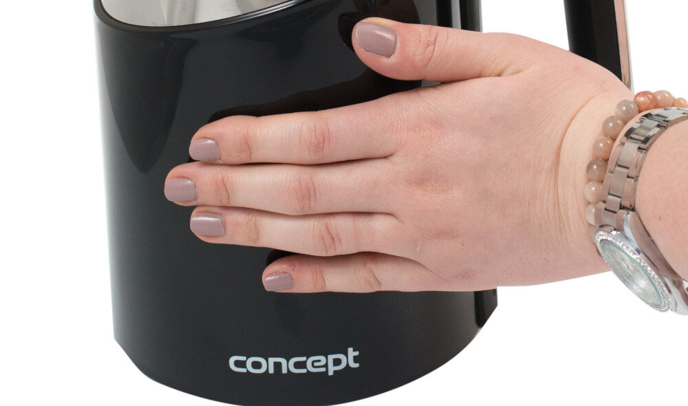 Czajnik CONCEPT RK-3171 Double Wall Czarny Wysokiej jakości konektor Strix powierzchnia Cool Touch ochrona bezpieczeństwo użytkowania