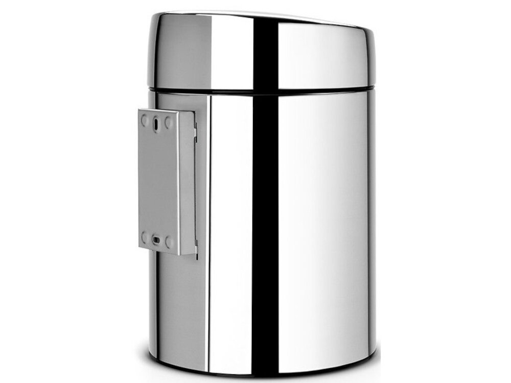 Kosz na śmieci BRABANTIA 477560 Slide Bin De Luxe 5L Stal polerowana zdejmowane wieko stal nierdzewna wysoka jakość wygoda komfort użytkowanie uchwyt ścienny montaż wymiary