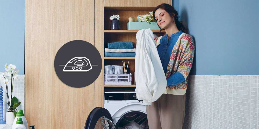 Pralka CANDY AI ProWash 700 BS 410B10-S Ochrona przed zagnieceniami łatwe prasowanie wygładzone ubrania