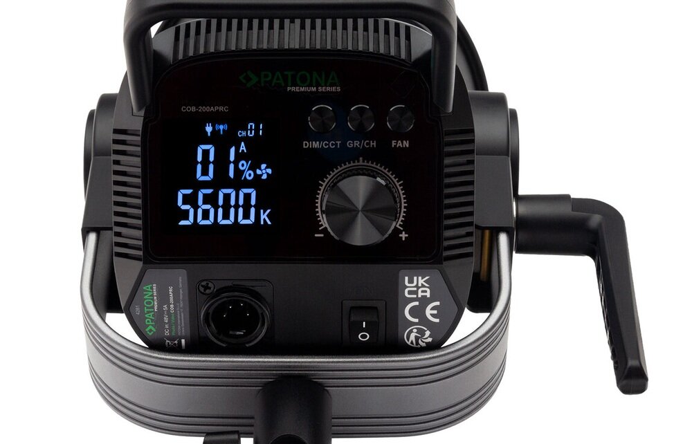 Lampa LED PATONA Premium COB-300 APRC z mocowaniem Bowens LCD kontrola ustawień 