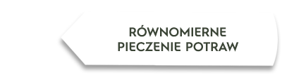 Obraz przedstawia tekst: \'RÓWNOMIERNE PIECZENIE POTRAW\' na białym tle z czarnym obramowaniem.
