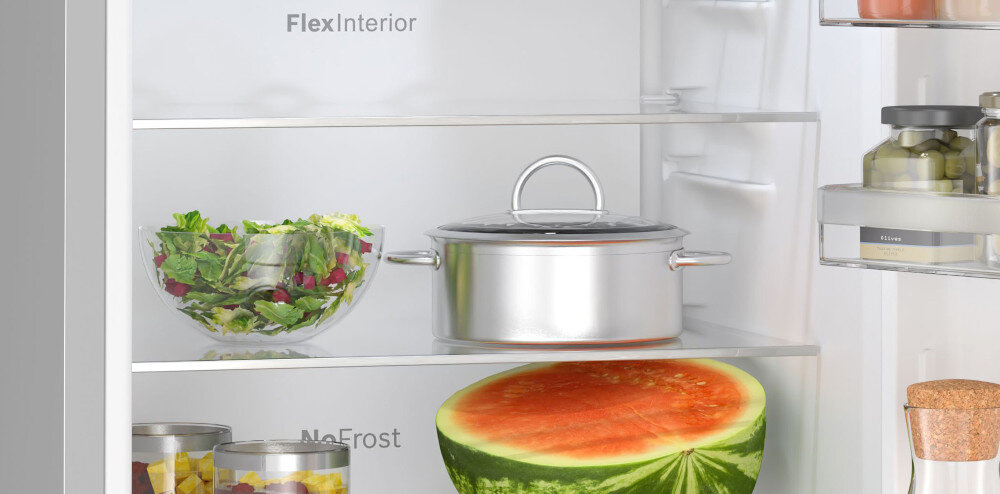 LODÓWKA BOSCH KGN392LDF Półki z bezpiecznego szkła przezroczyste trwałe stabilne niezawodne nietłukące odporne na zarysowania temperatury łatwe czyszczenie