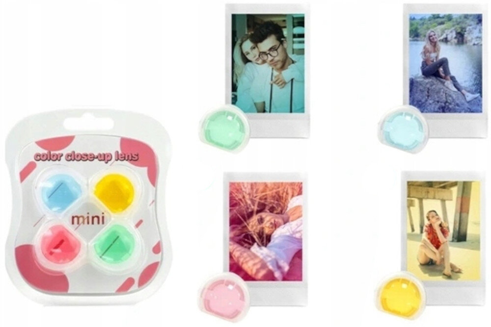 Zestaw akcesoriow LOVEINSTANT 8w1 do FUJIFILM Instax Mini 11 Przezroczysty Rumianki kolorowe filtry