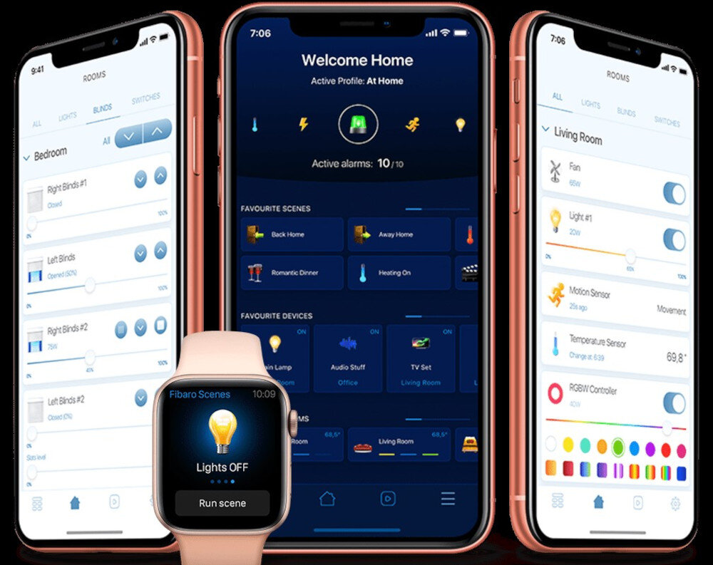 Włącznik światła FIBARO Walli Switch FGWDSEU-221 protokoły Z-Wave aplikacja mobilna FIBARO sterowanie za pomocą smartfona tabletu smartwatcha kompatybilna z Android iOS