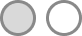 Dwa okrągłe przyciski, jeden wypełniony szarym kolorem, drugi biały z szarą obwódką.