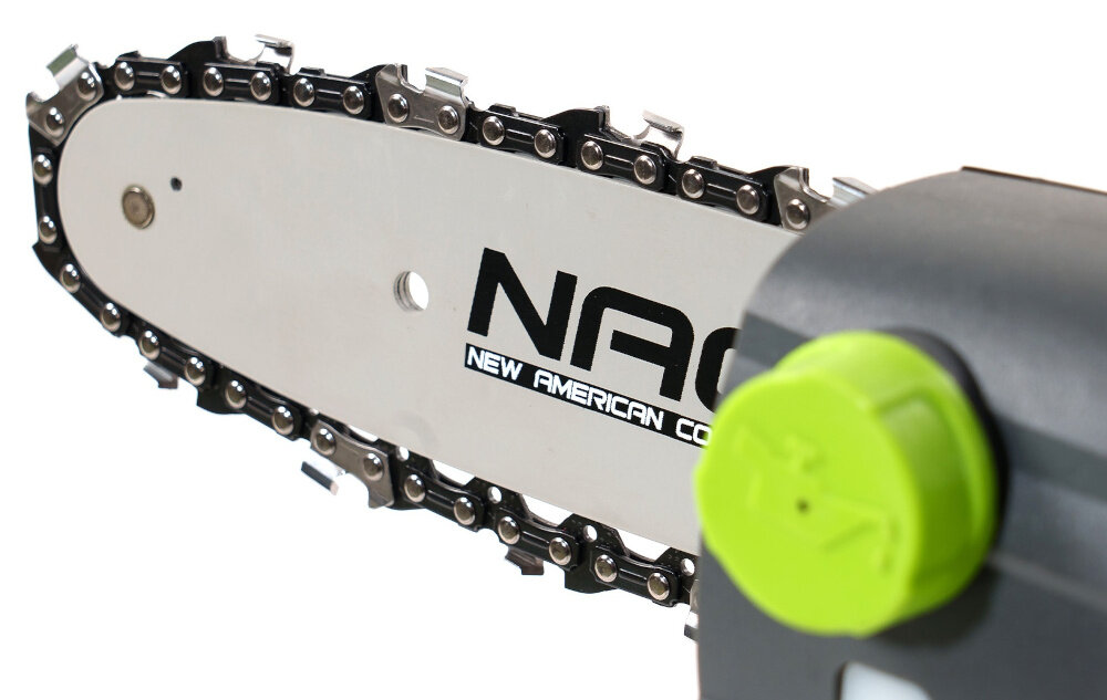Piła elektryczna NAC PCE71-SAH-E-CH 710W niesamowita szybkość i wydajność pracy prędkość łańcucha 12,3 m/s długość prowadnicy 18 cm silnik elektryczny moc 710 W prędkość obrotowa do 5000 obr/min