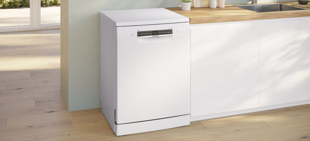 Zmywarka BOSCH SMS4EVW04E Asystent dozowania EfficientDry zdalne sterowanie aplikacja Home Connect SpeedPerfect szybkie mycie szuflada na sztućce vario3 AquaStop bezpieczeństwo